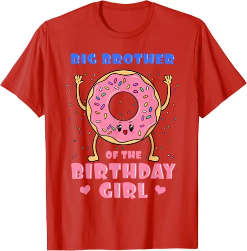 Vista 86 de Big Brother Of The Birthday Girl Donut Bday Party Bro Sib Camiseta, Negro, S