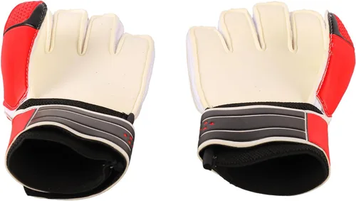 Vista 8 de Dioche Guantes de portero de fútbol de látex antideslizantes para adultos, color rojo, guantes de portero de goma de primera calidad con diseño