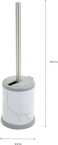 Vista 6 de Bath Bliss Cepillo de inodoro y soporte Tapa con cierre automático Cabezal de cepillo de 360 grados Limpieza del baño Tamaño compacto