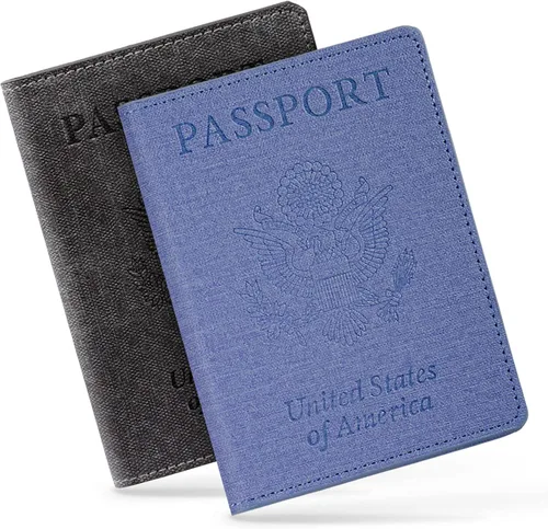 Vista 22 de Funda para pasaporte de vacunación, Azul 2PK