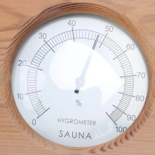 Vista 6 de Termómetro de sauna, termómetro higrómetro de madera 2 en 1, termómetro de doble esfera higrómetro higrómetro para accesorios de sala de sauna