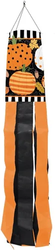 Vista 11 de Briarwood Lane Calabazas a cuadros Otoño Windsock Primitive Fall 40" L