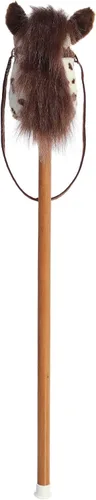 Vista 4 de Aurora® Rideable Giddy-Up Friends™ Scot Brown Pinto Horse Peluche - Diversión activa - Aventuras imaginativas - Blanco 37 pulgadas