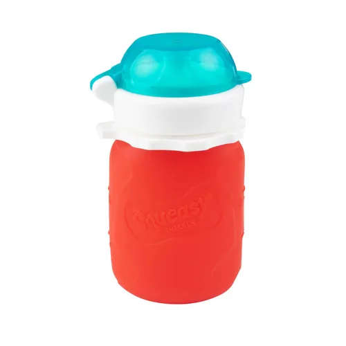 Vista 19 de Aqua 3.5 oz Squeasy Snacker - Bolsa de comida reutilizable de silicona a prueba de derrames - para alimentos blandos y líquidos - Agua, salsa