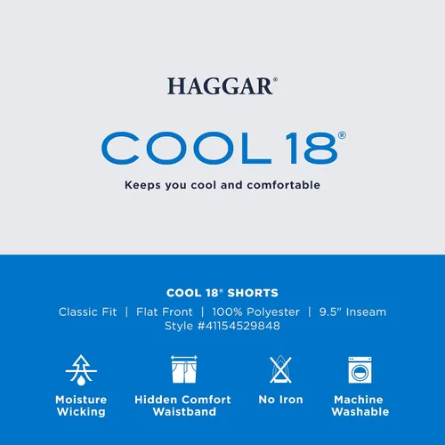 Vista 5 de Haggar mens Cool 18 Classic Fit Expandable Waist Short Regular and Big & Tall Sizes