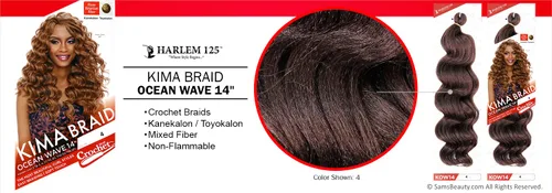 Vista 4 de Harlem125 - Trenzas de pelo sintético Kima Braid Ocean Wave de 14 pulgadas (paquete de 5, 1)