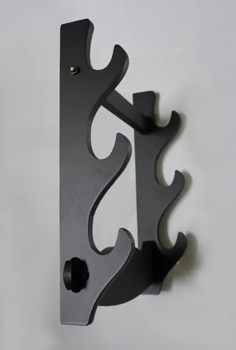 Vista 3 de Soporte de montaje en pared de 3 capas Samurai Sword Katana Wakizashi Tanto Holder Stand Hanger Support Black