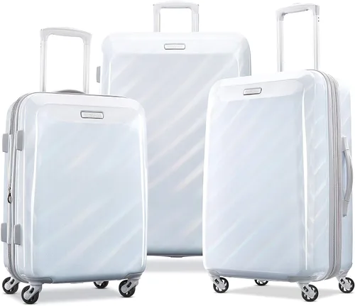 Vista 7 de AMERICAN TOURISTER Moonlight Hardside - Equipaje expandible con ruedas giratorias, Blanco iridiscente), 92506-8437