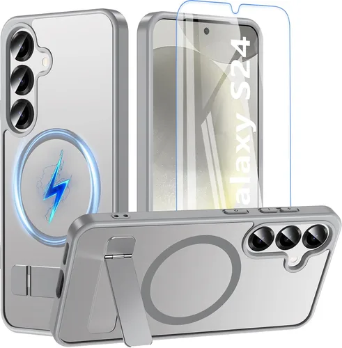 Vista 11 de Funda OWKEY Samsung Galaxy A13 5G, Funda Magnética para Teléfono con Soporte y Protector de Pantalla, Funda Protectora Antihuellas y a Prueba de A13