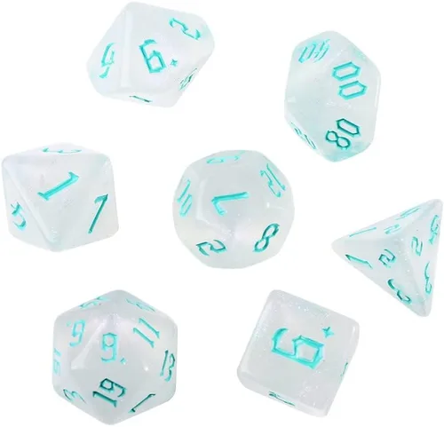 Vista 9 de Juego de 7 dados poliédricos DND de resina, juego de mesa de escritorio, juego de mesa para juegos de rol, mazmorras y dragones, país de las Verde