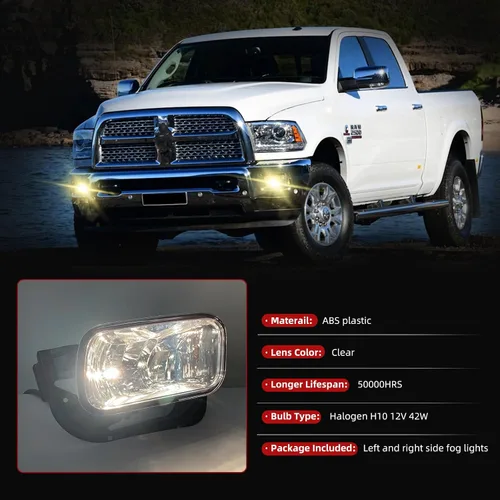 Vista 2 de Luces antiniebla compatibles con Dodge Ram 1500/2010-2018 Dodge Ram 2500 3500 2009-2012 1 par de faros antiniebla para parachoques delantero