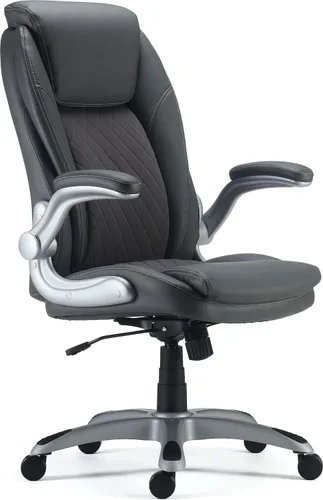 Vista 6 de Staples Mcallum Silla ergonómica de oficina ejecutiva y gerente, silla giratoria de escritorio con ruedas, altura ajustable, cuero regenerado