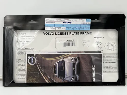 Vista 2 de Volvo Marco de matrícula de acero inoxidable pulido con logotipo, con licencia