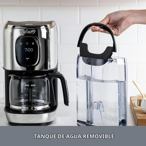 Vista 6 de All-Clad, Majestuo - Cafetera de acero inoxidable, función de mantener el calor, 1000 vatios, temporizador programable, tanque de agua extraíble