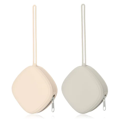Vista 8 de Funda de silicona para chupete, paquete de 2 (rubor, lila polvoriento) Baby Binky - Funda de silicona para guardar pañales, portátil, de gran