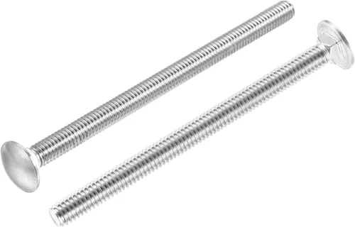 Vista 6 de uxcell Perno de carro de 1/2-13x1" Cabeza redonda Cuello cuadrado Acero inoxidable 304 5pcs