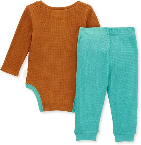 Vista 2 de Burt's Bees Baby Conjunto de body y pantalón para bebé, 100% algodón orgánico