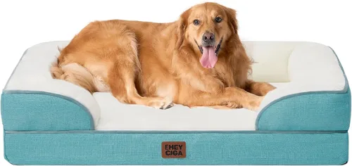 Vista 91 de EHEYCIGA – Cama ortopédica impermeable para perros pequeños, de espuma viscoelástica tipo caja de huevos, con bordes elevados y base antideslizante