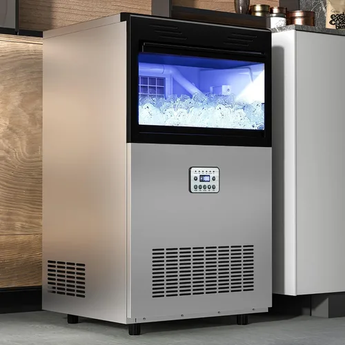 Vista 10 de YITAHOME Máquina para hacer hielo de 100 libras, máquina de hielo comercial bajo encimera, certificado ETL y DOE, grandes máquinas de hielo