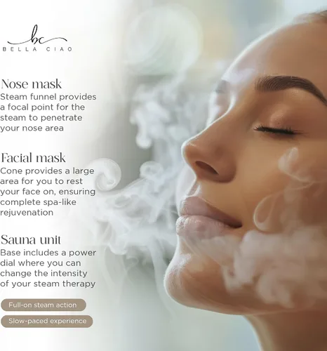 Vista 7 de Bella Ciao Juego de vaporizador facial de 11 piezas, vaporizador facial portátil para limpieza profunda, hidratación y cuidado de los poros, kit