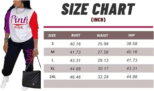 Vista 3 de Nhicdns Women's 2 Piece Outfit Sweatsuits sets Long Sleeve Pullover and Jogger Pants Letter Print Tracksuits with Pockets
