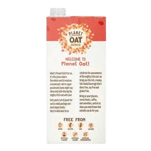 Vista 6 de Planet Oat - Leche de avena sin lactosa ni lácteos, sin OGM, original, 32 onzas líquidas (paquete de 6)