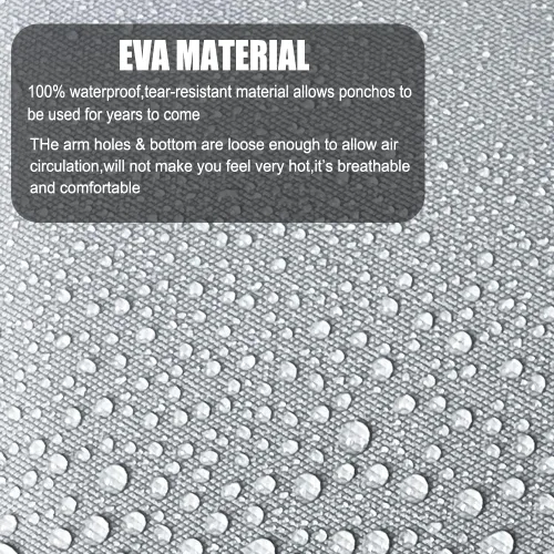 Vista 17 de Abrigos de lluvia (paquete de 2) – Ponchos de lluvia reutilizables de EVA para adultos, chaquetas impermeables para hombres y mujeres