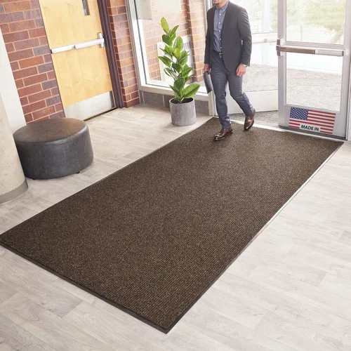 Vista 17 de Consolidated Plastics Tapete para secar con cepillo - Hecho en EE. UU., alfombra resistente para puerta comercial para entradas de Marrón