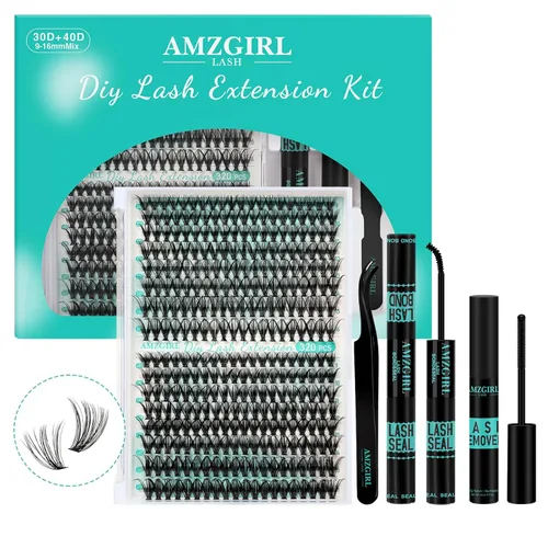 Vista 24 de Kit de Extensión de Pestañas, Kit de Racimos de Pestañas DIY 168Pcs con Pegamento de Unión y Sello Impermeable, Removedor de Pestañas para Kit