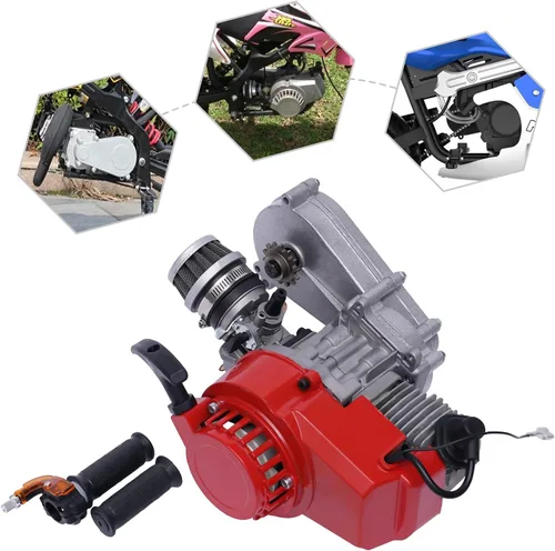 Vista 3 de CNCEST Motor de 2 tiempos de 49 CC – Kit completo – Motor de bicicleta de bolsillo de 1.732 in – Motor completo de arranque para motocicleta