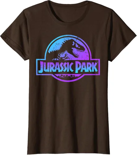 Vista 21 de Jurassic Park Camiseta de manga corta con logotipo Fossil azul y morado Negro