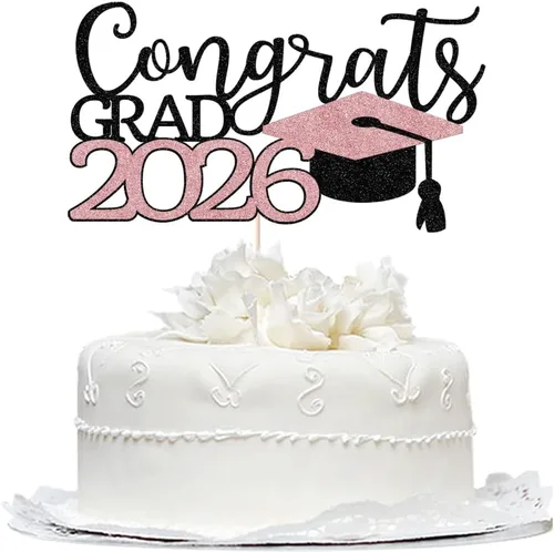 Vista 15 de Decoración para tartas Congrats Masters 2025, decoración de pastel de felicitaciones graduadas, suministros de decoración de fiesta de graduación