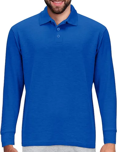 Vista 9 de Camisa estilo Polo de manga larga Premium Wear para hombre, camisa de golf de mezcla de algodón con cuello, solapa de 3 botones, resistente a