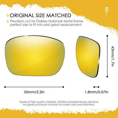 Vista 17 de Lentes de repuesto ANSI Z87.1 para gafas de sol Oakley Holbrook Metal OO4123