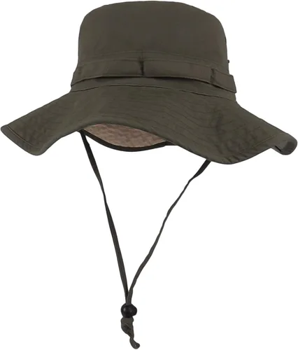 Vista 10 de Sombrero de pescador de ala ancha con protección UV, sombrero Boonie, sombreros de pesca, senderismo, safari, sombreros al aire libre para hombres