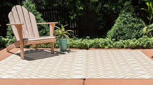 Vista 4 de Jill Zarin Outdoor Collection - Alfombra de área - Turcas y Caicos (2' 2" x 3' 1" Rectángulo Beige/Marrón)