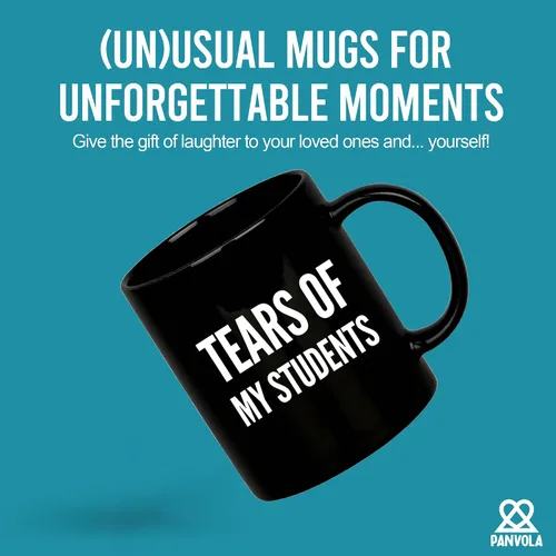 Vista 2 de Taza de café de cerámica con diseño de lágrimas de mis estudiantes, regalo de graduación para profesor instructor de física, química, cálculo, Negro