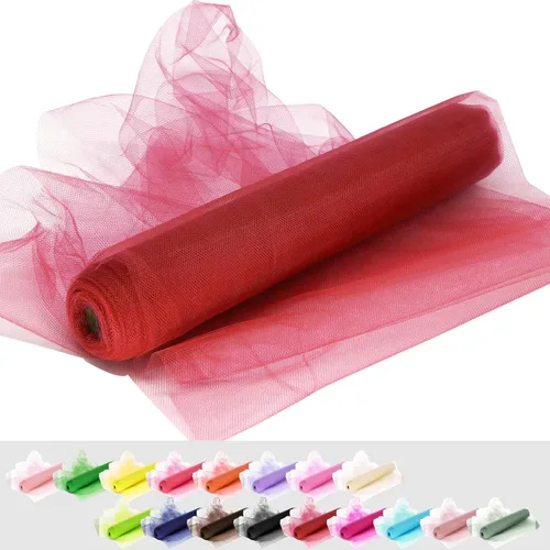Vista 61 de Rollos de tela de tul, 54 pulgadas por 10 yardas (30 pies), cinta de tul para decoración de fiestas de boda, rollo de tela transparente en bobina