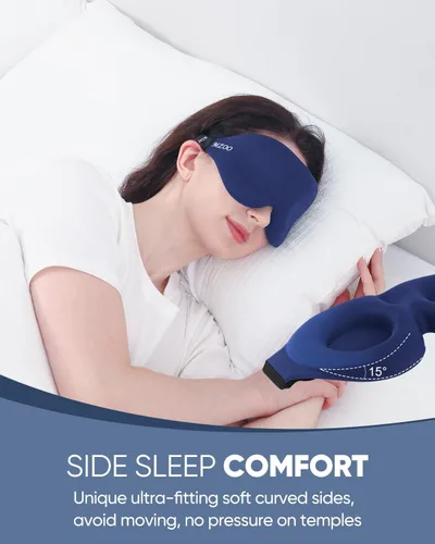 Vista 3 de Máscara de ojos para dormir para hombres y mujeres, paquete de 2 antifaz contorneada 3D para dormir y vendar los ojos, máscara de sueño nocturna