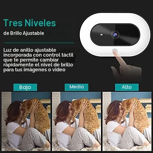 Vista 4 de NexiGo StreamCam N930E con software, cámara web de 1080P con luz de anillo y cubierta de privacidad, enfoque automático, Plug and Play, cámara web