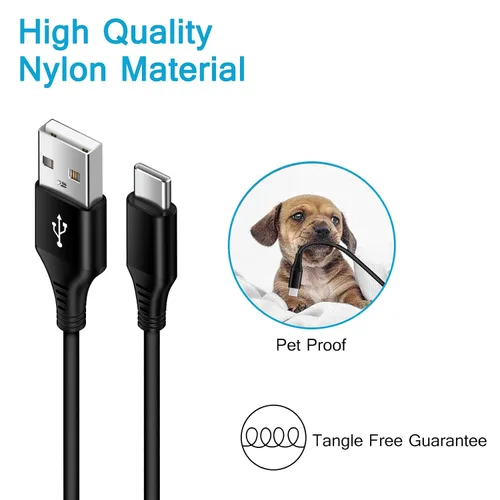 Vista 6 de Cable USB C para Android Auto Samsung de carga rápida para automóvil, paquete de 2 cables C en espiral de 3 pies, cable retráctil USB tipo C a USB A