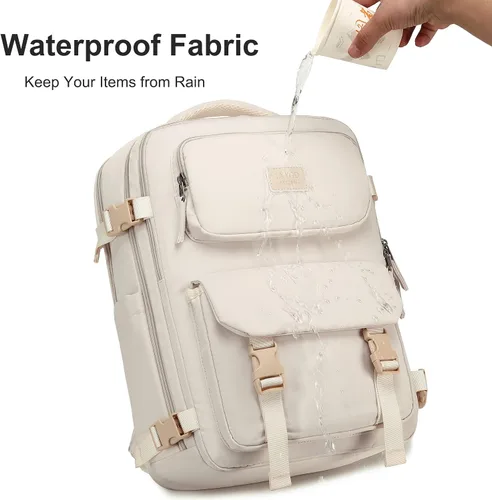Vista 4 de Mochila de viaje para laptop, mochilas de trabajo de negocios, bolsa grande para mujeres y hombres, resistente al agua, aprobada por aerolíneas