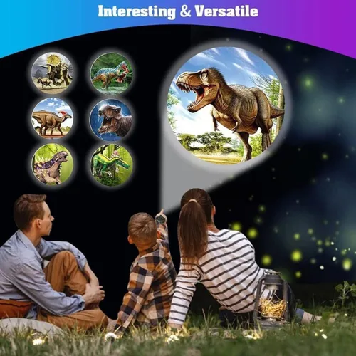 Vista 6 de RAYCHY Reloj Dinosaurio Linterna Proyector Juguetes Patrón Animal Antorcha Juguetes Educativos Regalo