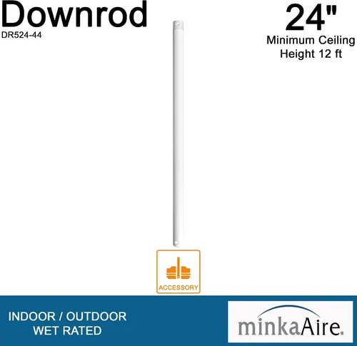 Vista 4 de Minka-Aire Barra descendente del ventilador de techo de 24 pulgadas - Blanco - DR524-44