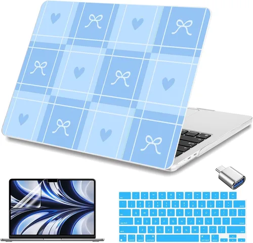 Vista 25 de Teryeefi Funda rígida para MacBook Air M3, M2, M4, MacBook Air de 13 pulgadas 2025, 2024, 2023, 2022, versión A3240, A3113, A2681, carcasa rígida