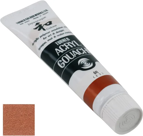 Vista 4 de Turner Colour Works Acryl Gouache Artist - Pintura acrílica - Tubo individual de 0.7 fl oz - Cobre japonés (Metallic)
