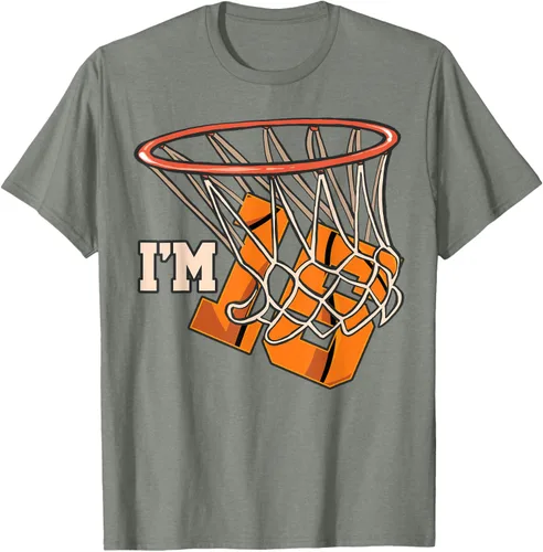 Vista 33 de Camiseta número 15 con temática de baloncesto para fiesta de cumpleaños, Negro, S