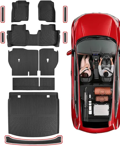 Vista 20 de TAPTES Alfombrillas de Piso para Tesla Model S 2019, 2018, 2017, 2016, 2015, Premium Para Todo Clima Antideslizantes Impermeables Forros de Piso