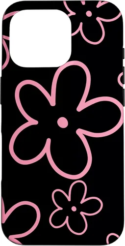 Vista 20 de Pink Black Flower Retro Modern Boho Floral Aesthetics Case for iPhone 17