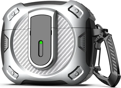 Vista 26 de RFUNGUANGO Funda para AirPod de 2ª generación con kit de limpieza, armadura protectora de carcasa dura militar con bloqueo para funda de carga